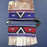 Traditional Beadwork by the Ndebele, South Africa, most probably part of a “Ghabi” , worn by children over the loins. Seed Trade Beads from Bohemia and Goat Skin Prize: € 125,-